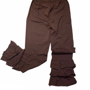 {Boutique} Girl’s Brown Triple Ruffle Pants Size 6